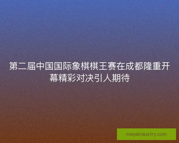 第二届中国国际象棋棋王赛在成都隆重开幕精彩对决引人期待